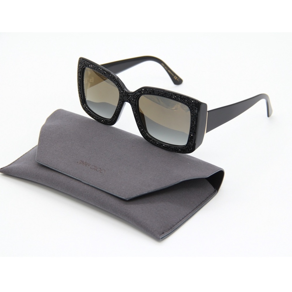 Jimmy Choo Black and Gray Oversized Sunglasses